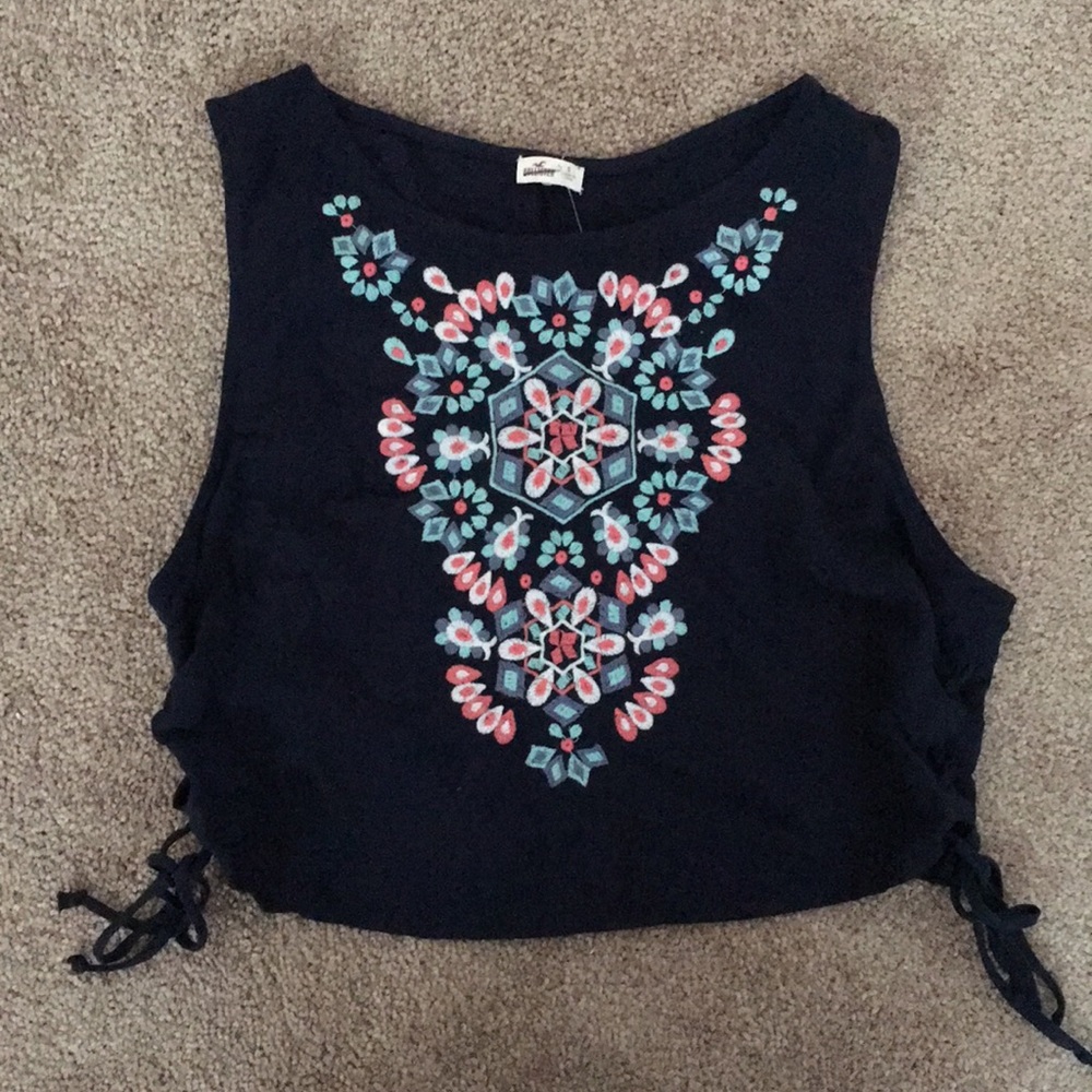 Embroidered Hollister Crop Top